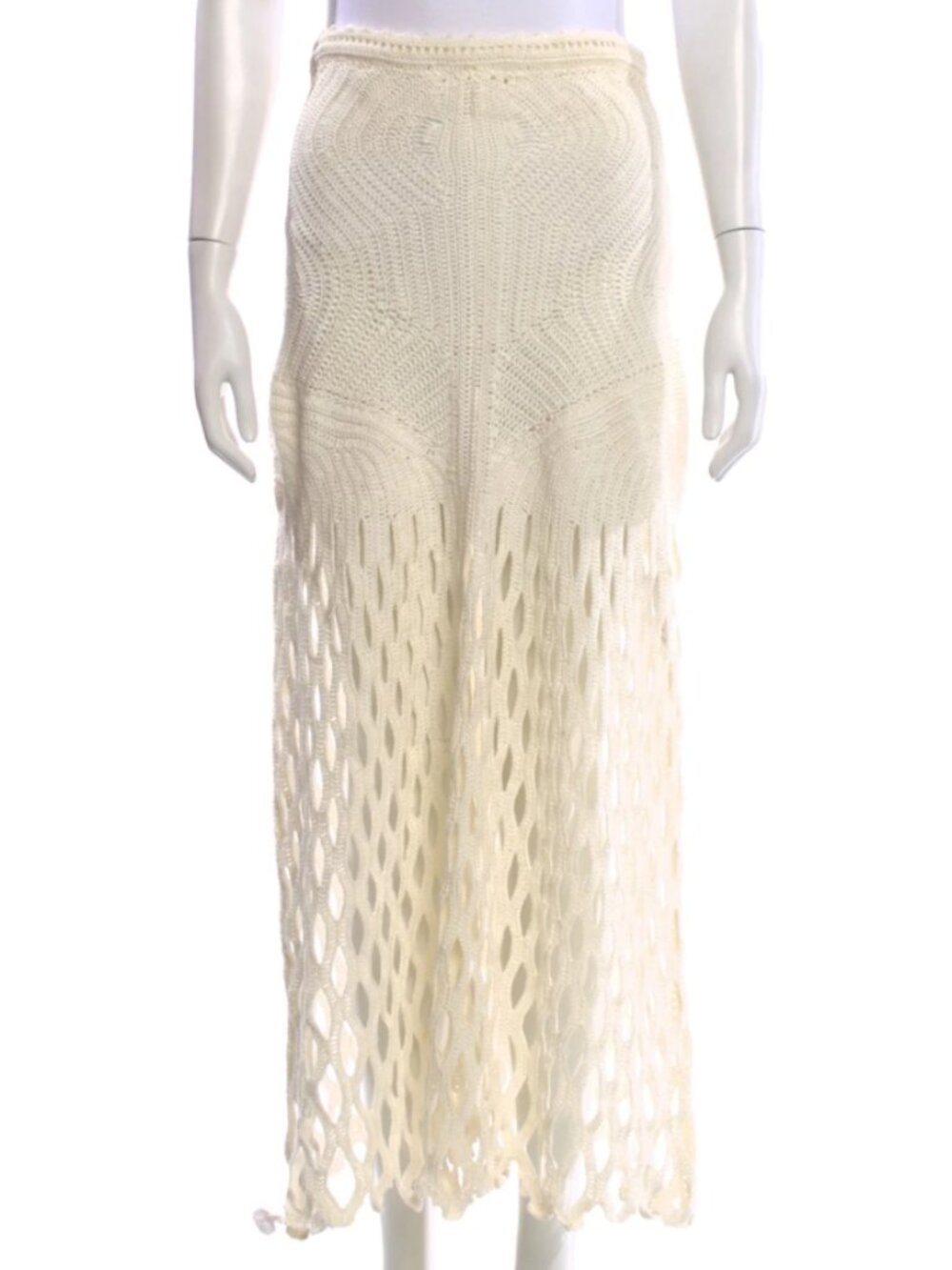 NWOT ULLA JOHNSON Lace Crochet Kalista Midi Skirt in Cowrie M/L $1,850 - Picture 6 of 7